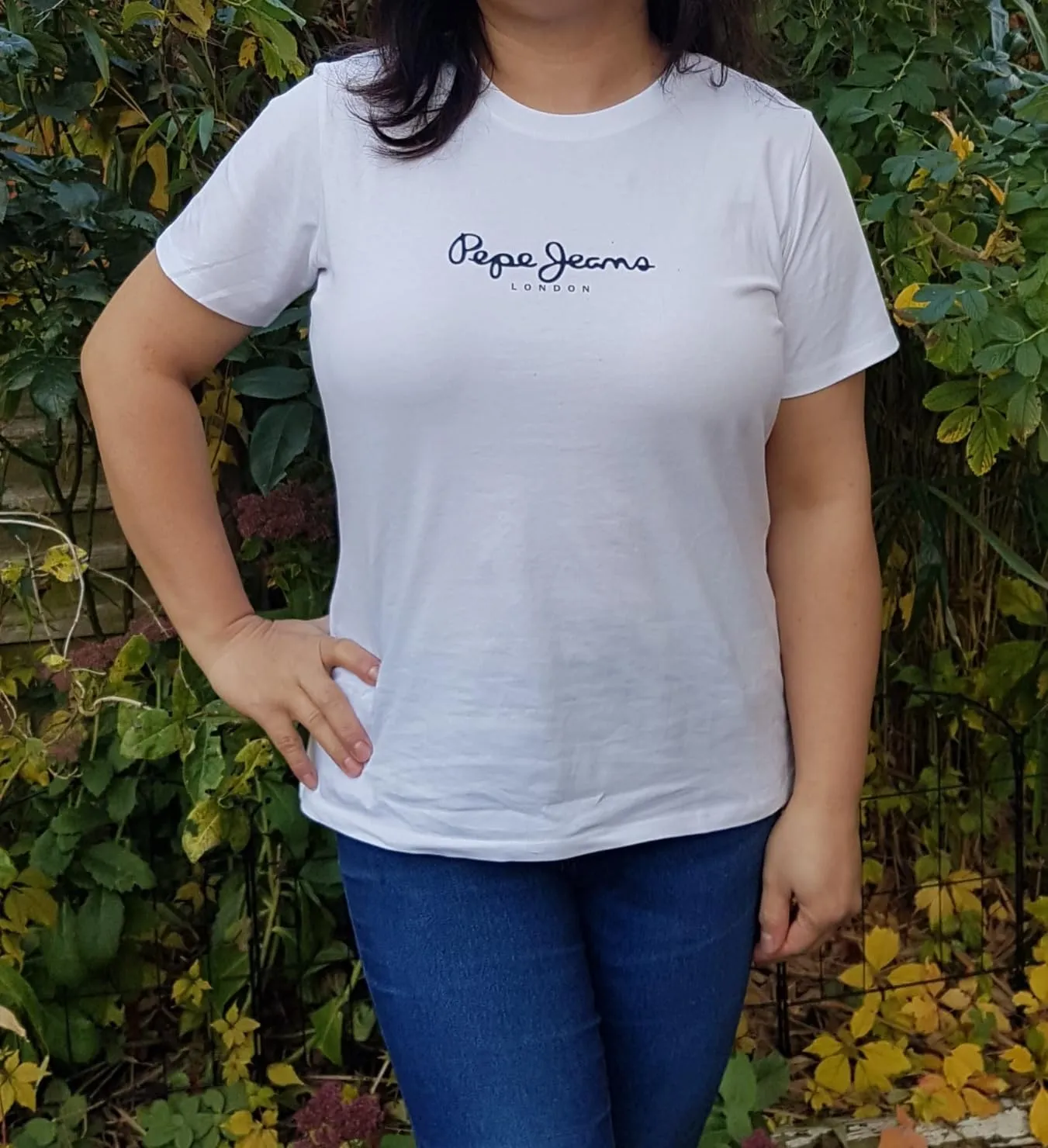 Pepe Jeans Fiore T-Shirt Donna Bianca Girocollo