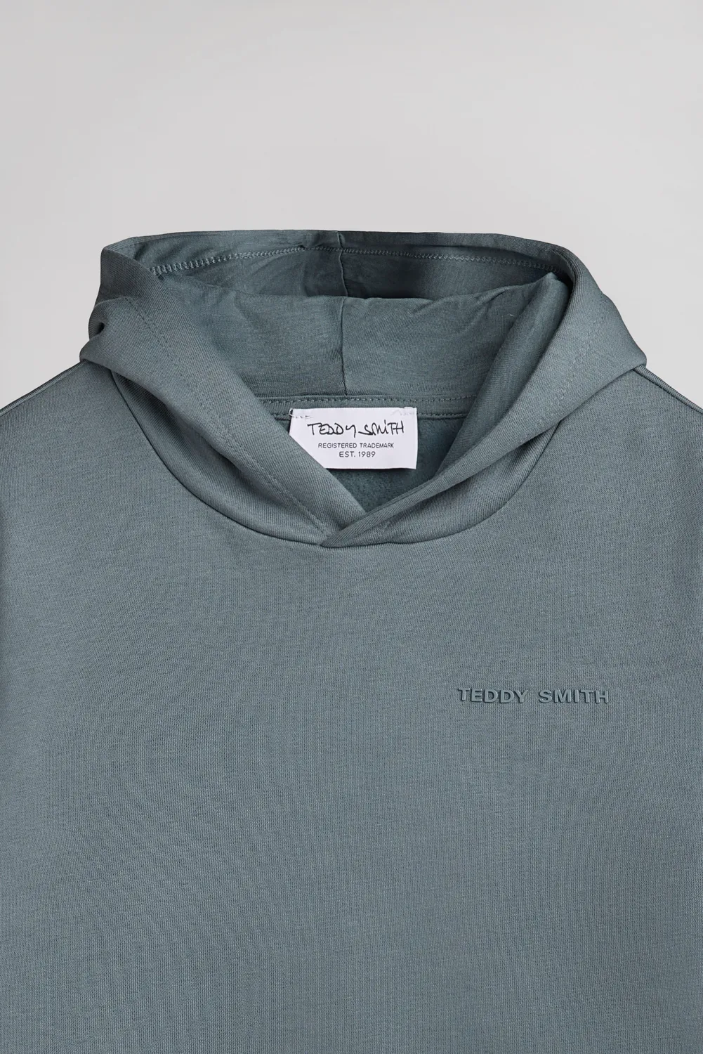 Teddy Smith S-Nark felpa ragazzo cappuccio grigio