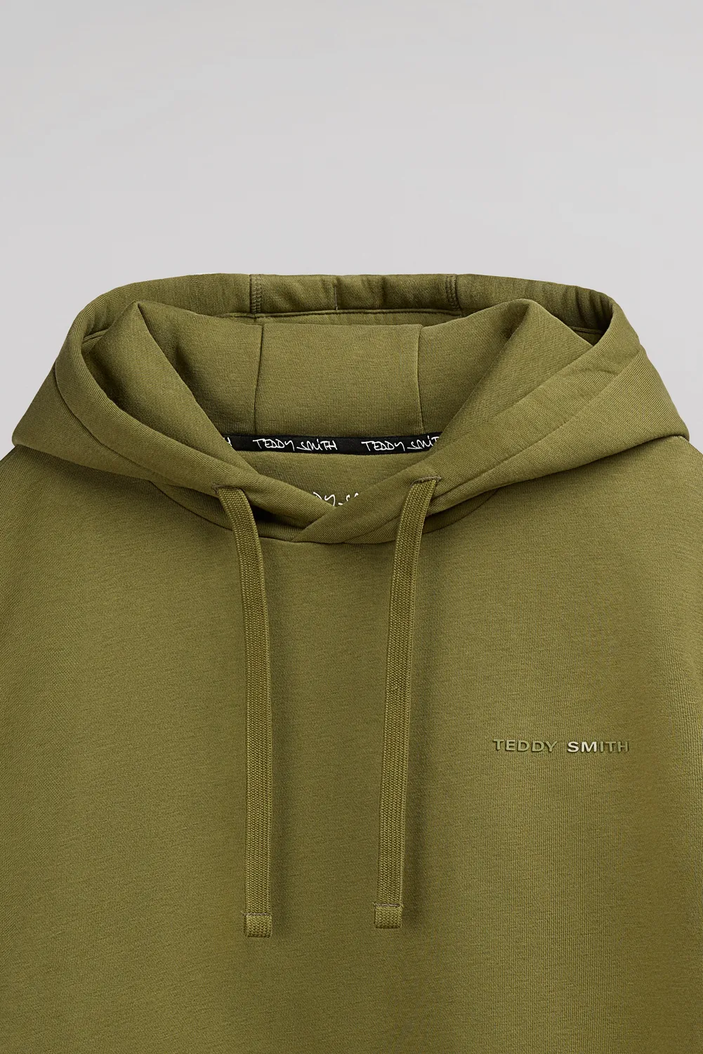 Teddy Smith S-Nark Hoody Felpa Uomo con Cappuccio Verde Oliva