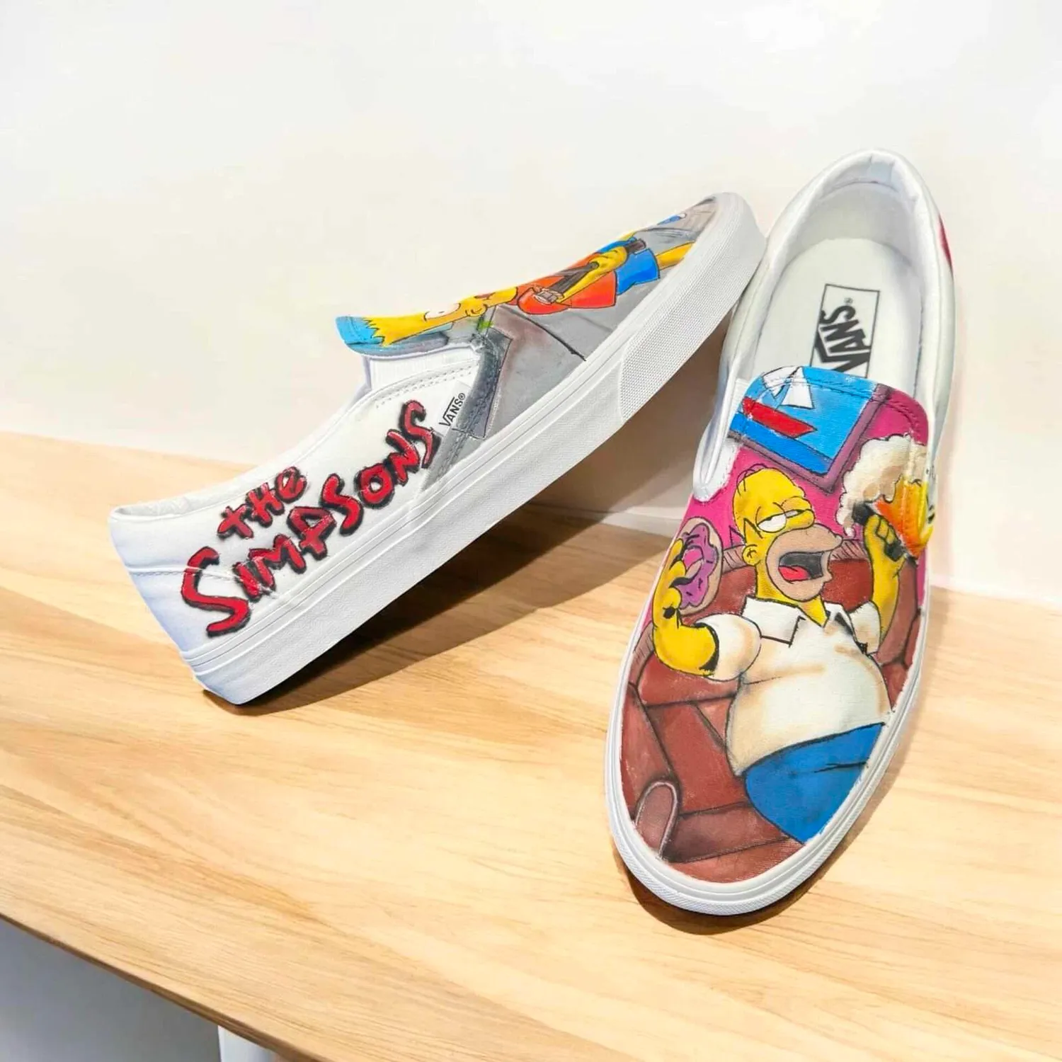 Vans Slip-On The Simpsons scarpe dipinte a mano