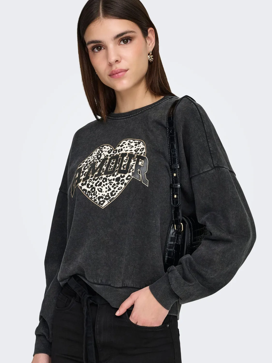 ONLY Onllauren Life Animal Felpa Donna Girocollo Maculata