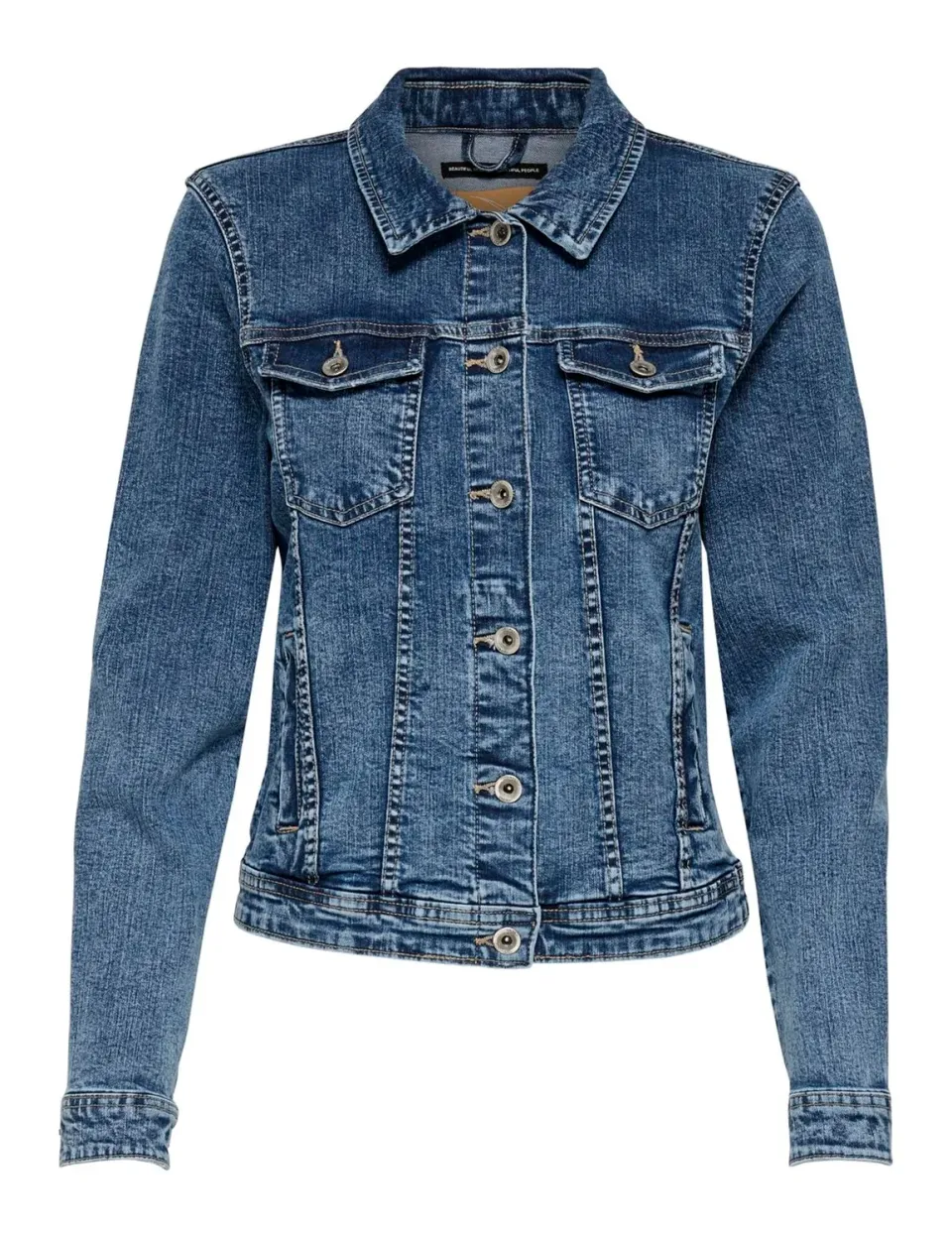 Only Tia giacca jeans donna blu cotone elasticizzato bottoni