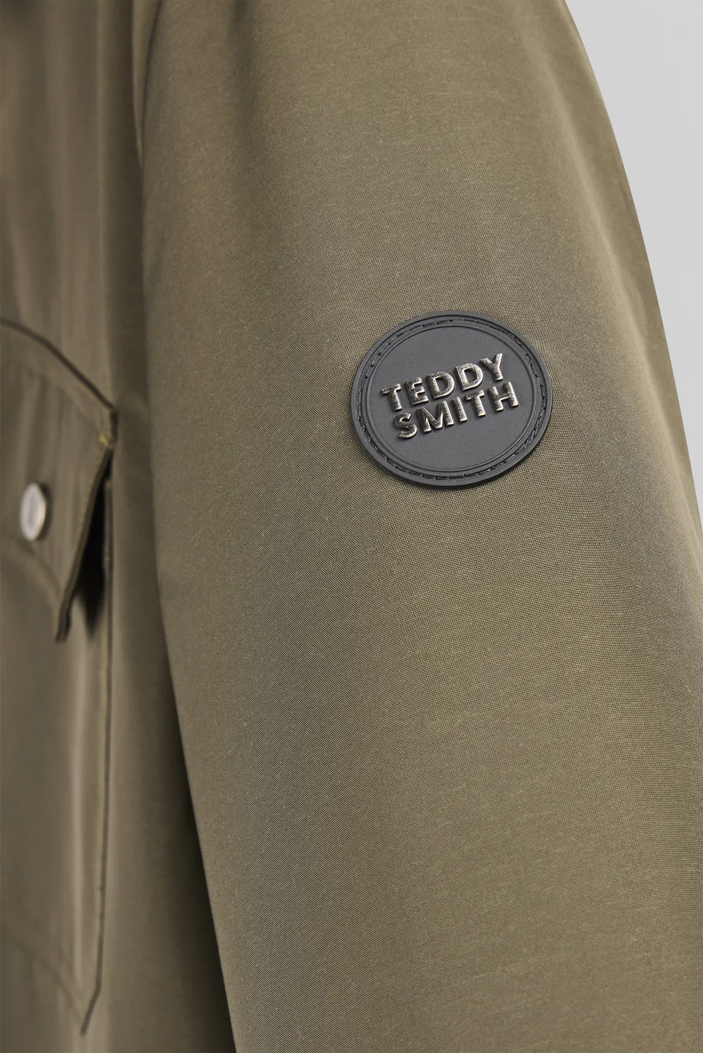 Teddy Smith B-Peterson giacca idrorepellente kaki cappuccio