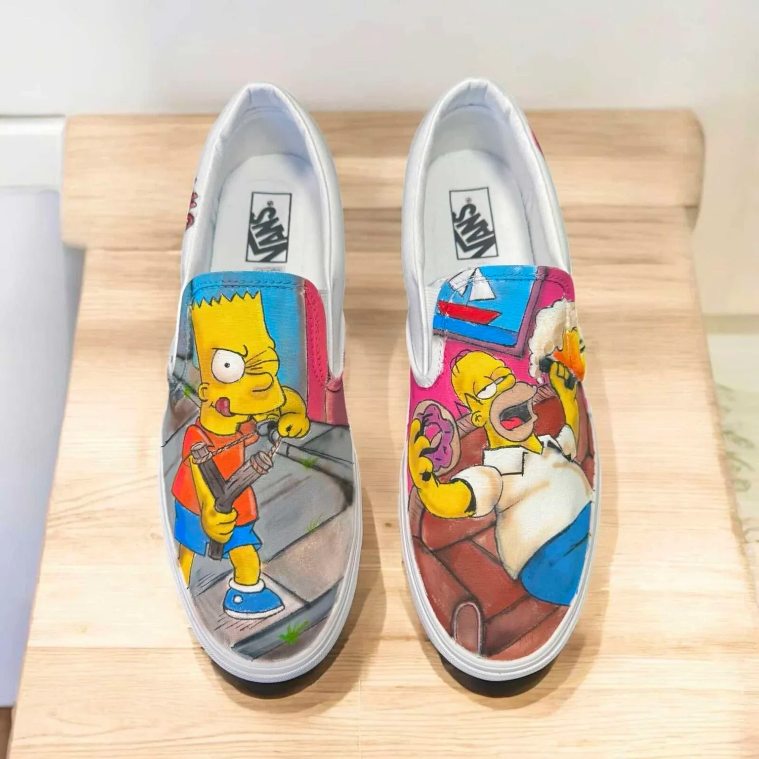 Vans Slip-On The Simpsons scarpe dipinte a mano