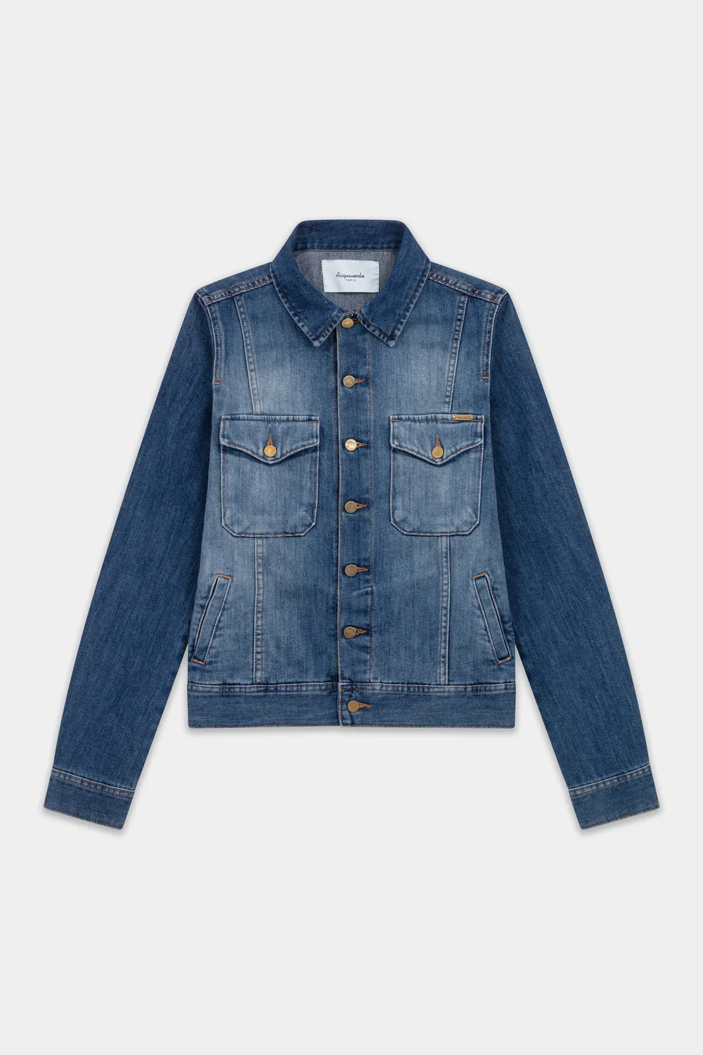 acquaverde Abbey giacca jeans hand brushed dritta