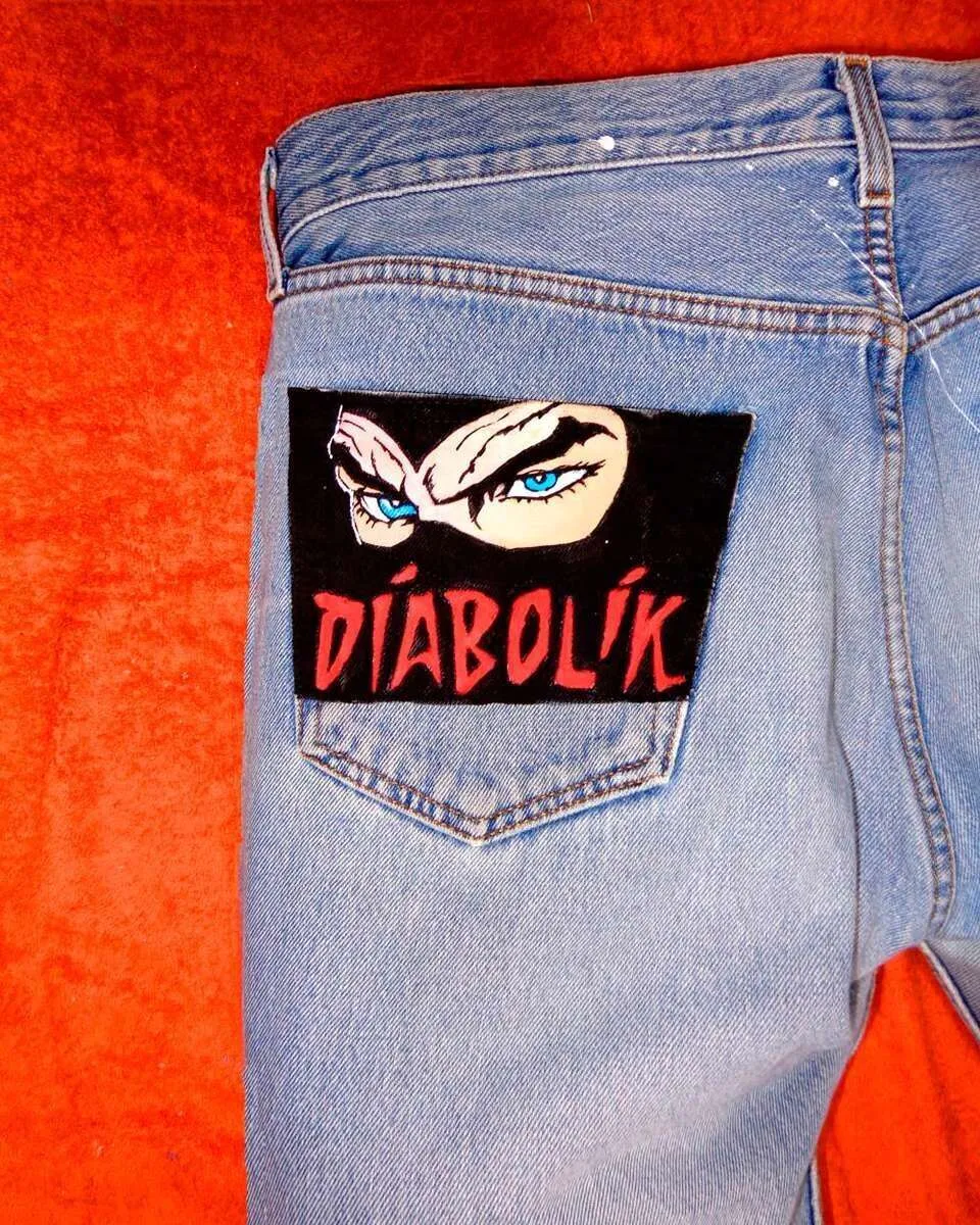Levi's Vintage jeans dipinto a mano Diabolik fumetti