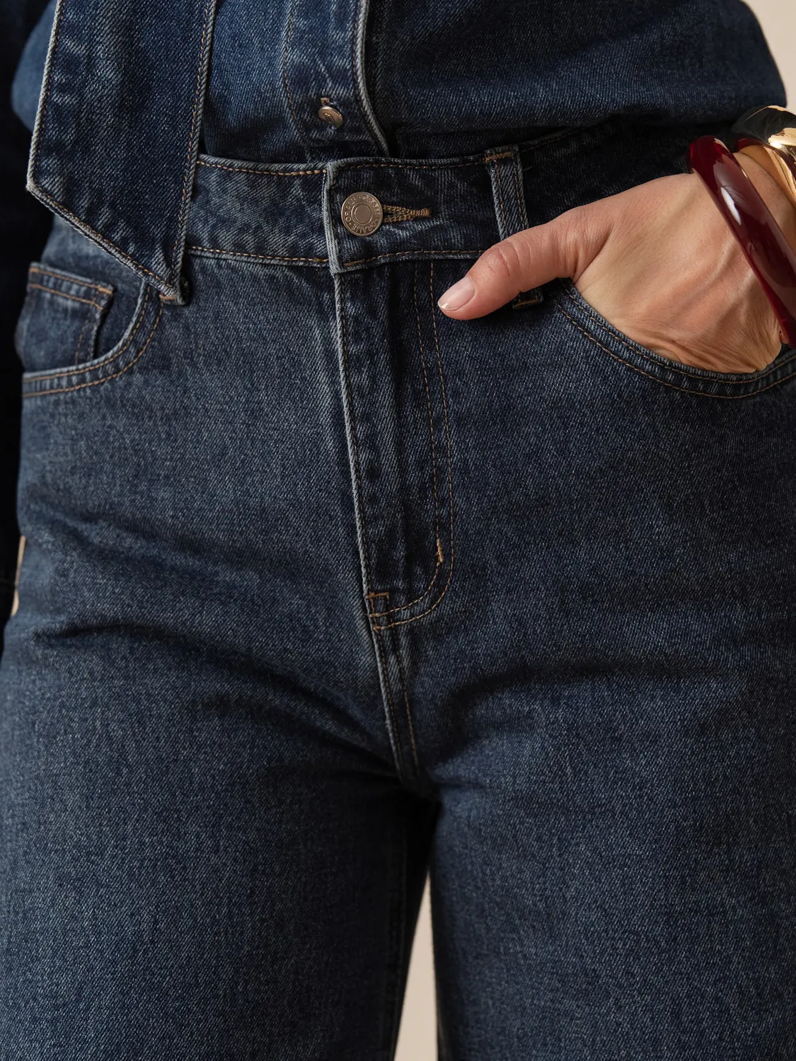 Oraije Barnes jeans palazzo blu scuro cotone