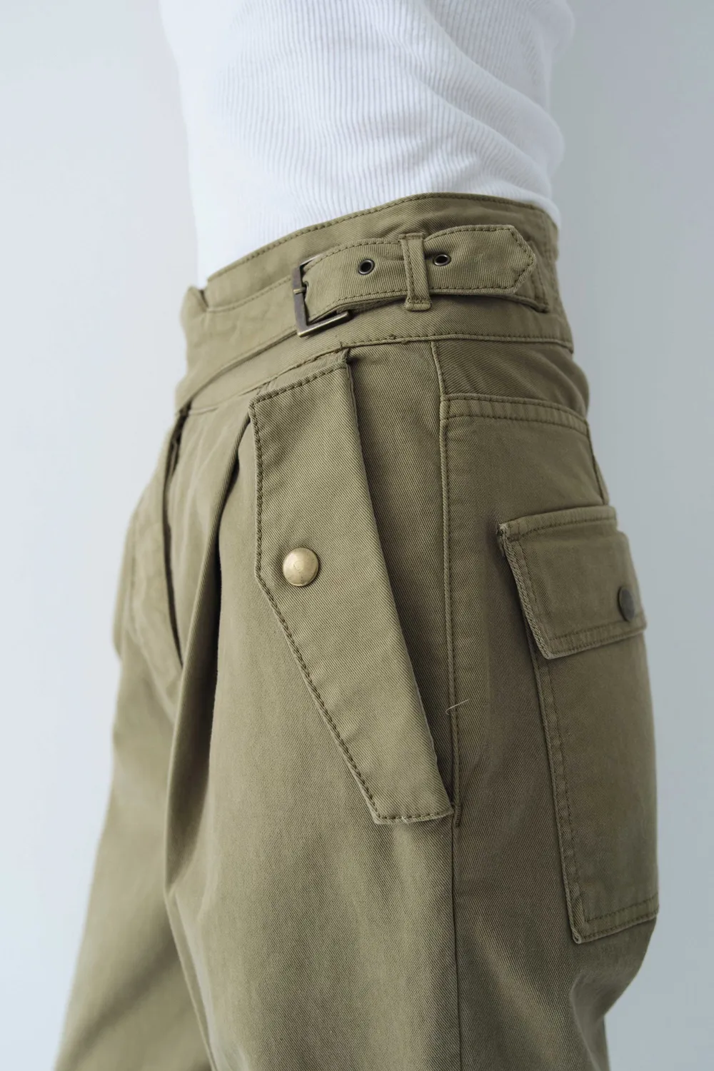 acquaverde Harbor pantaloni New Army vita alta