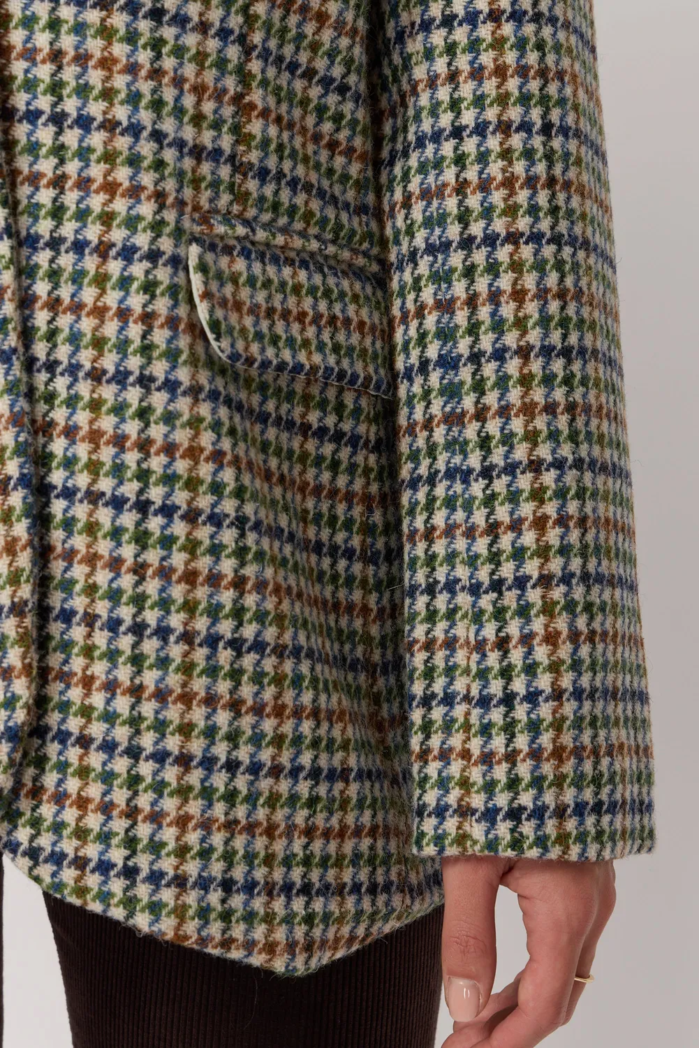 Acquaverde Ralph giacca Green pied-de-poule lana