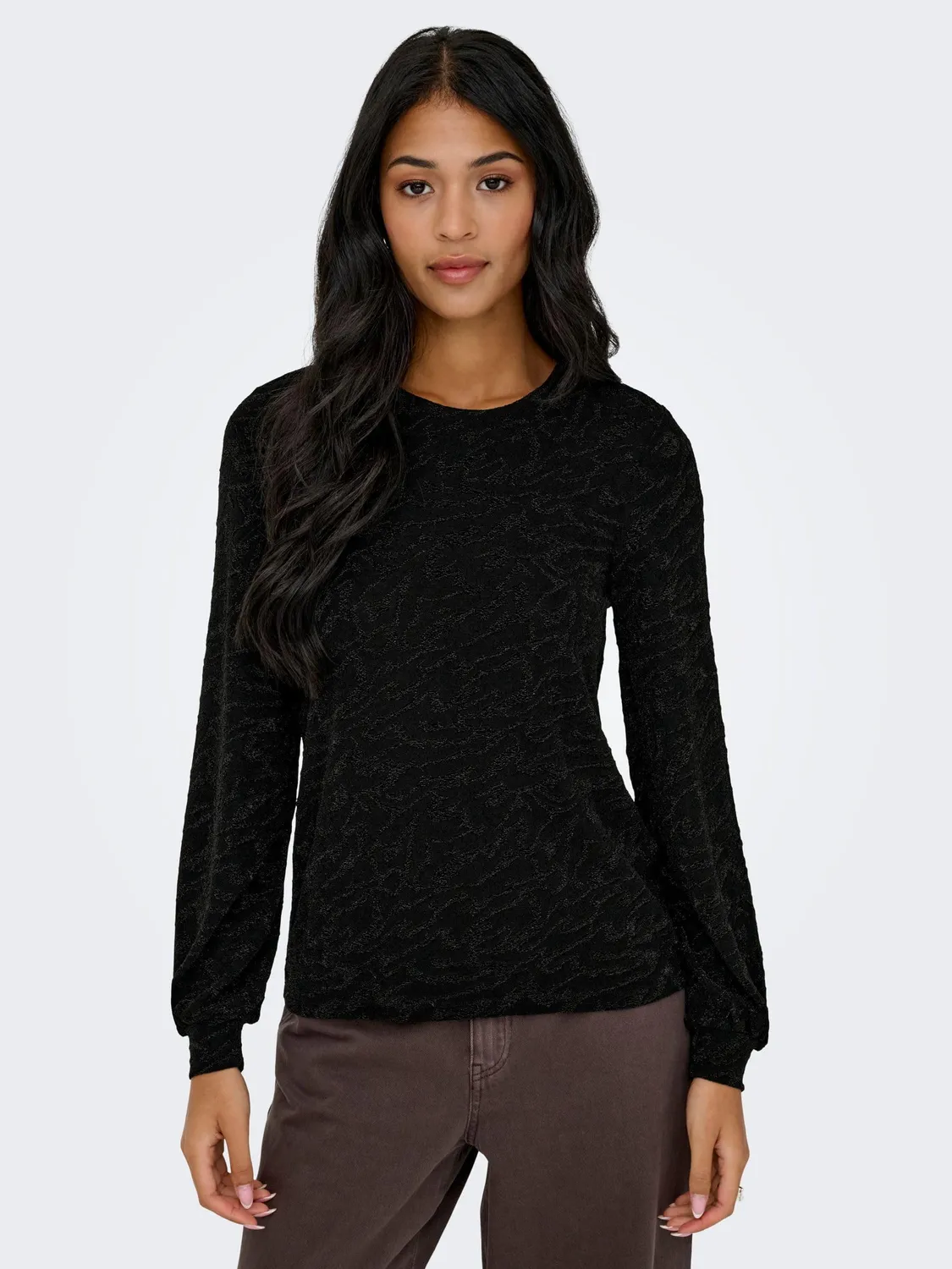 ONLY Onlcarol Top S manica lunga glitter