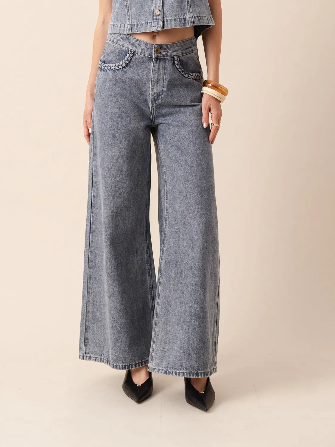 Oraije Lydie jeans palazzo blu vintage