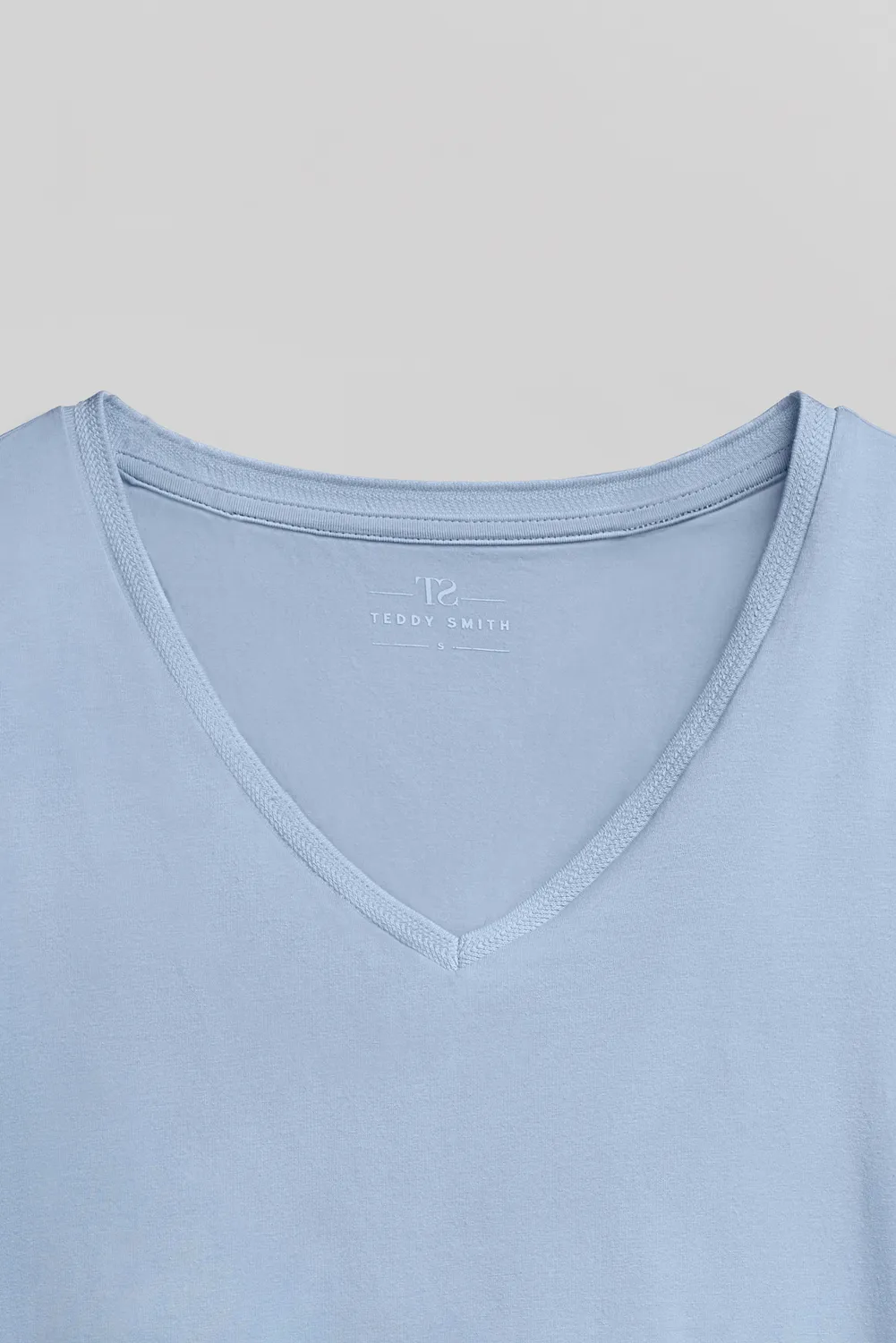 Teddy Smith T-Mia t-shirt donna blu nuvoloso scollo a V jersey