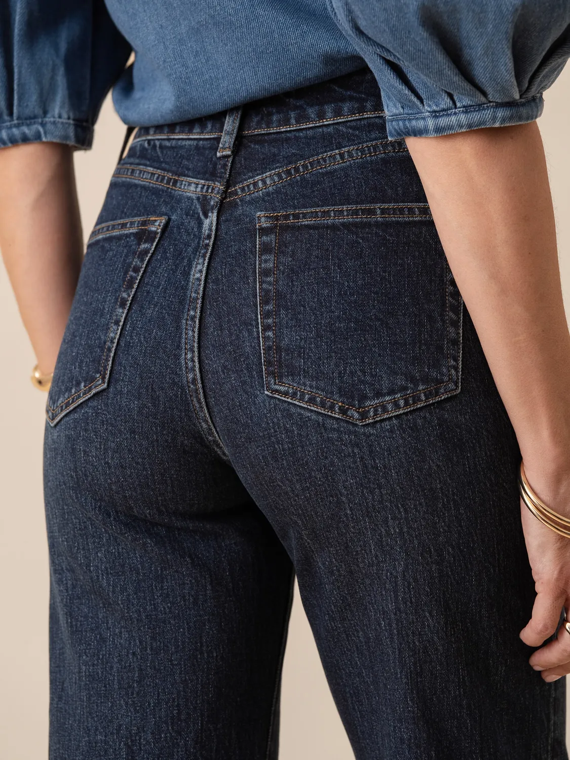 Oraije Flink jeans flare blu scuro alte donne