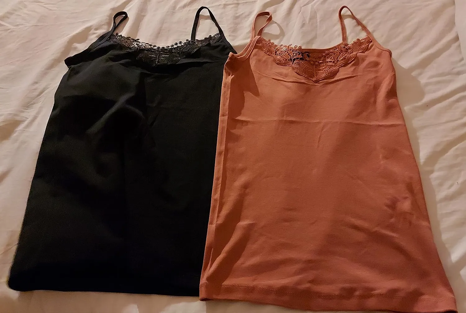 Only 2-Pack canottiera donna S nero cotone pizzo girocollo