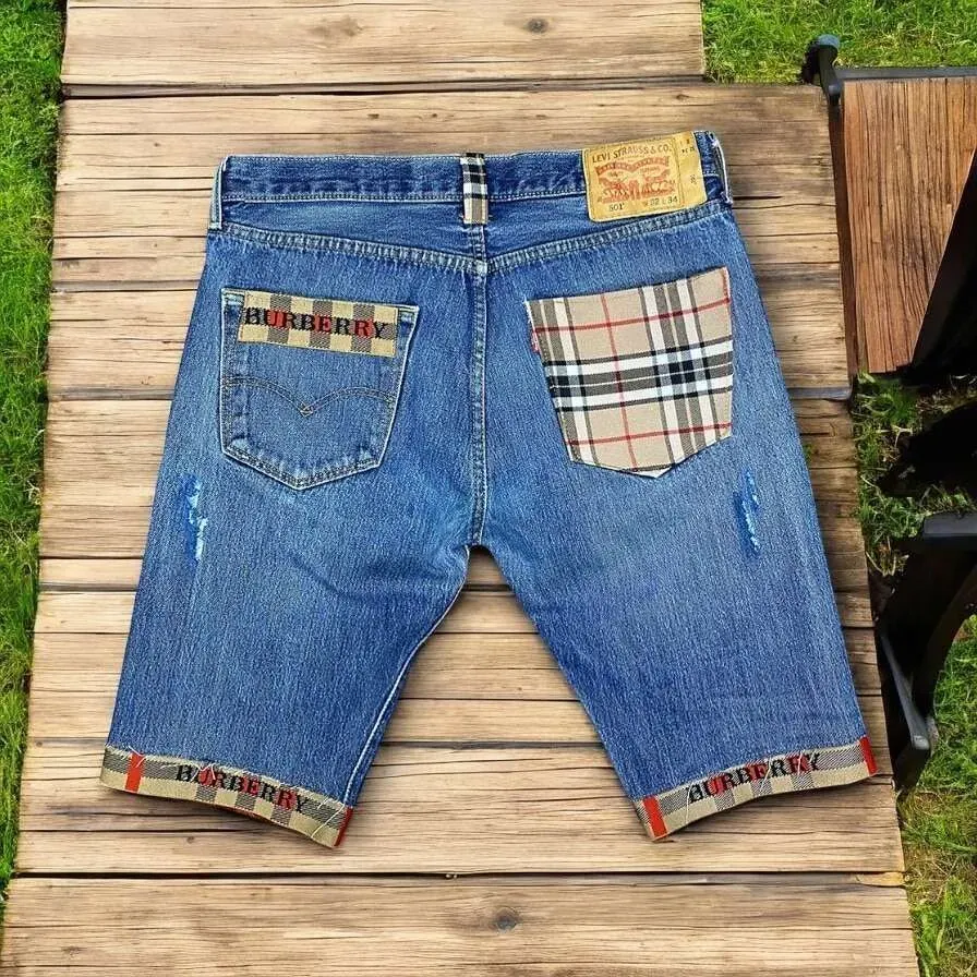 Never Say Never Levi's Vintage Bermuda Burberry Striscia denim