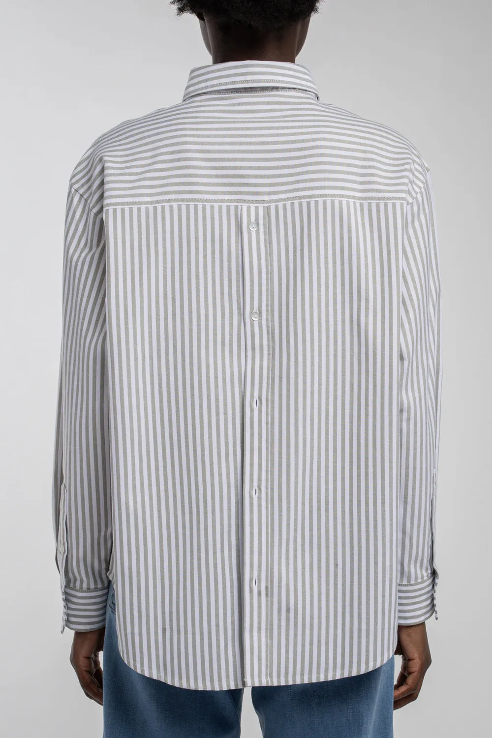 Teddy Smith C-Line ML camicia righe oliva oversize donna