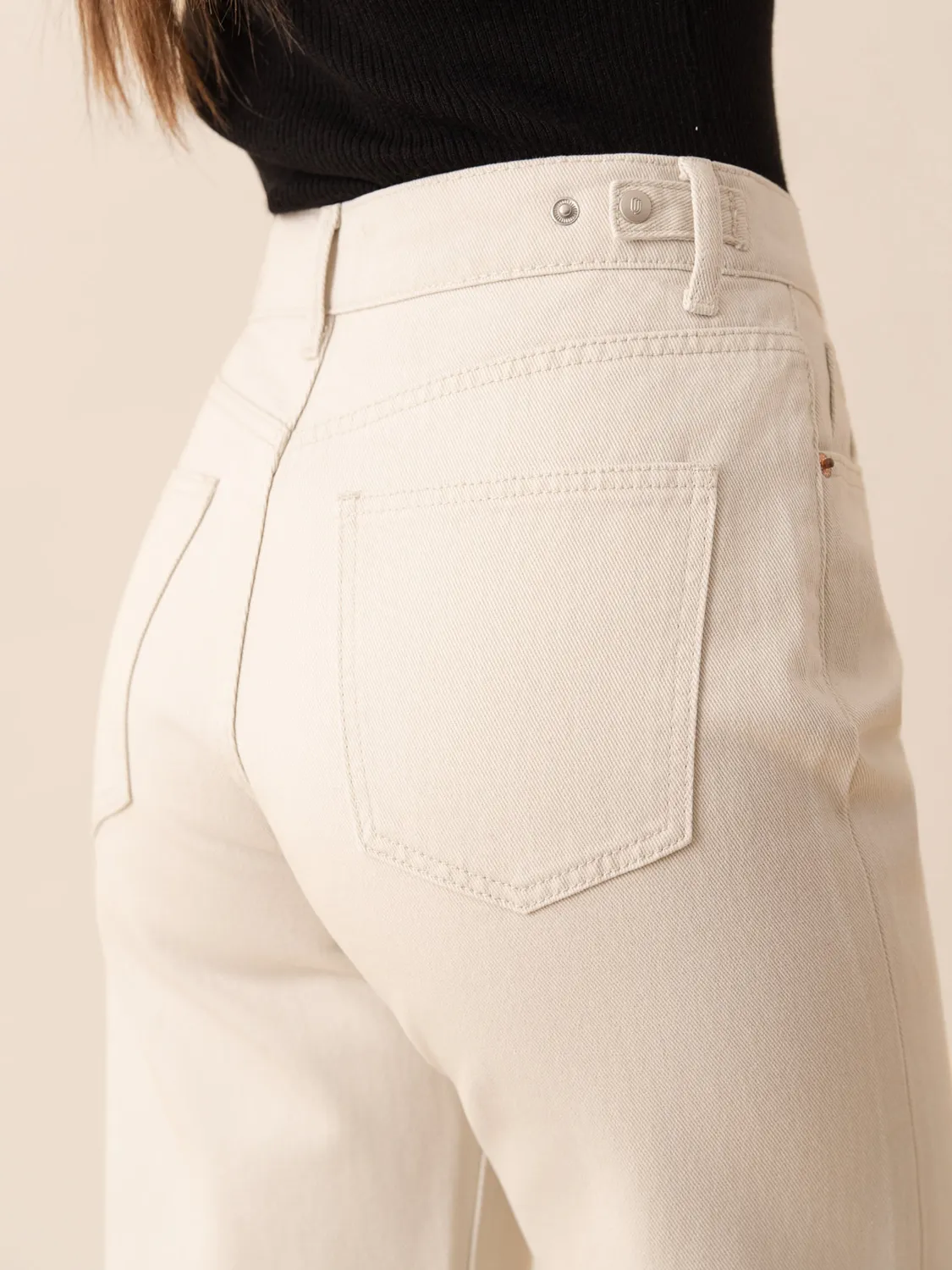 Oraije Sand jeans wide beige cotone