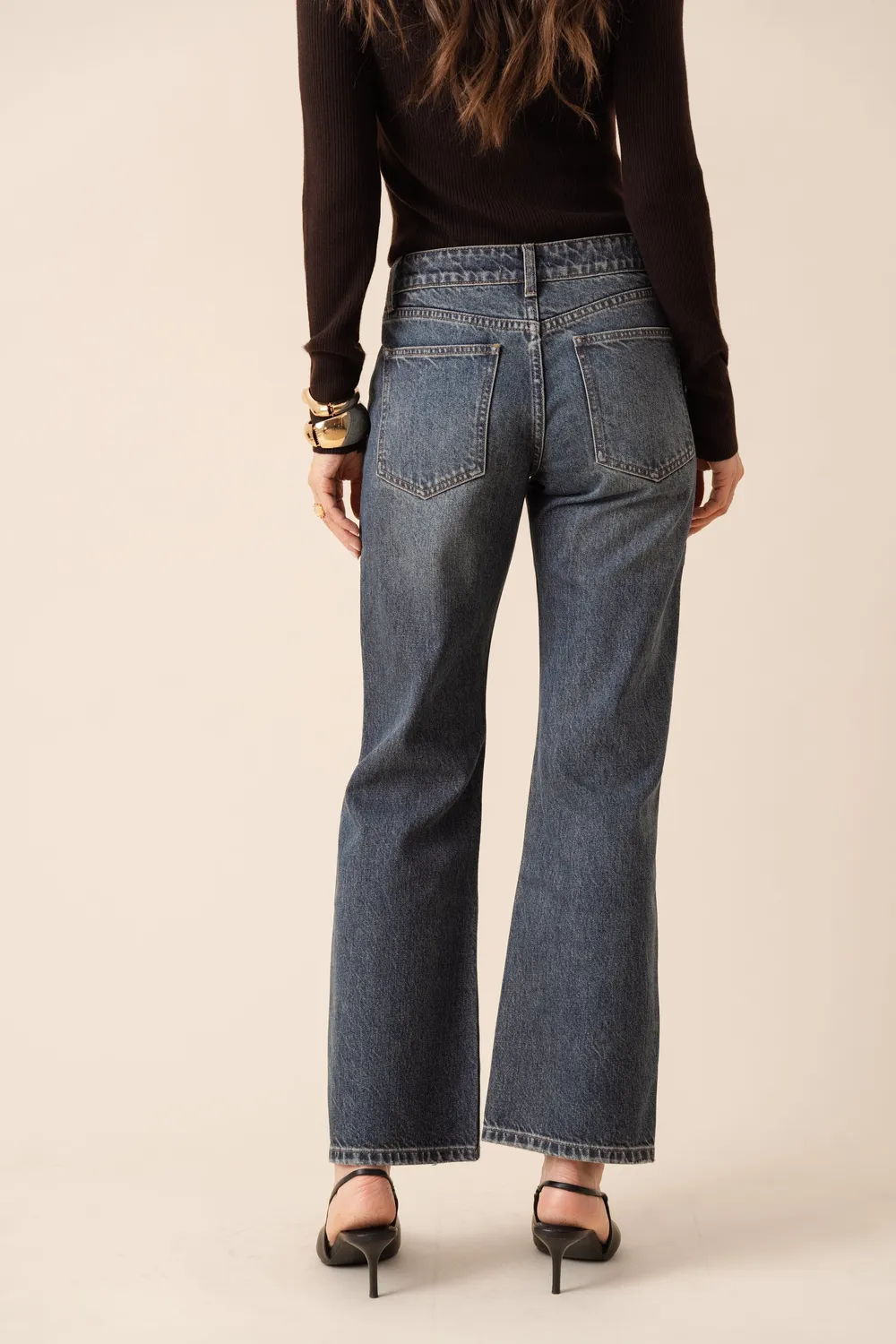 Oraije Carmen jeans vita bassa blu scuro
