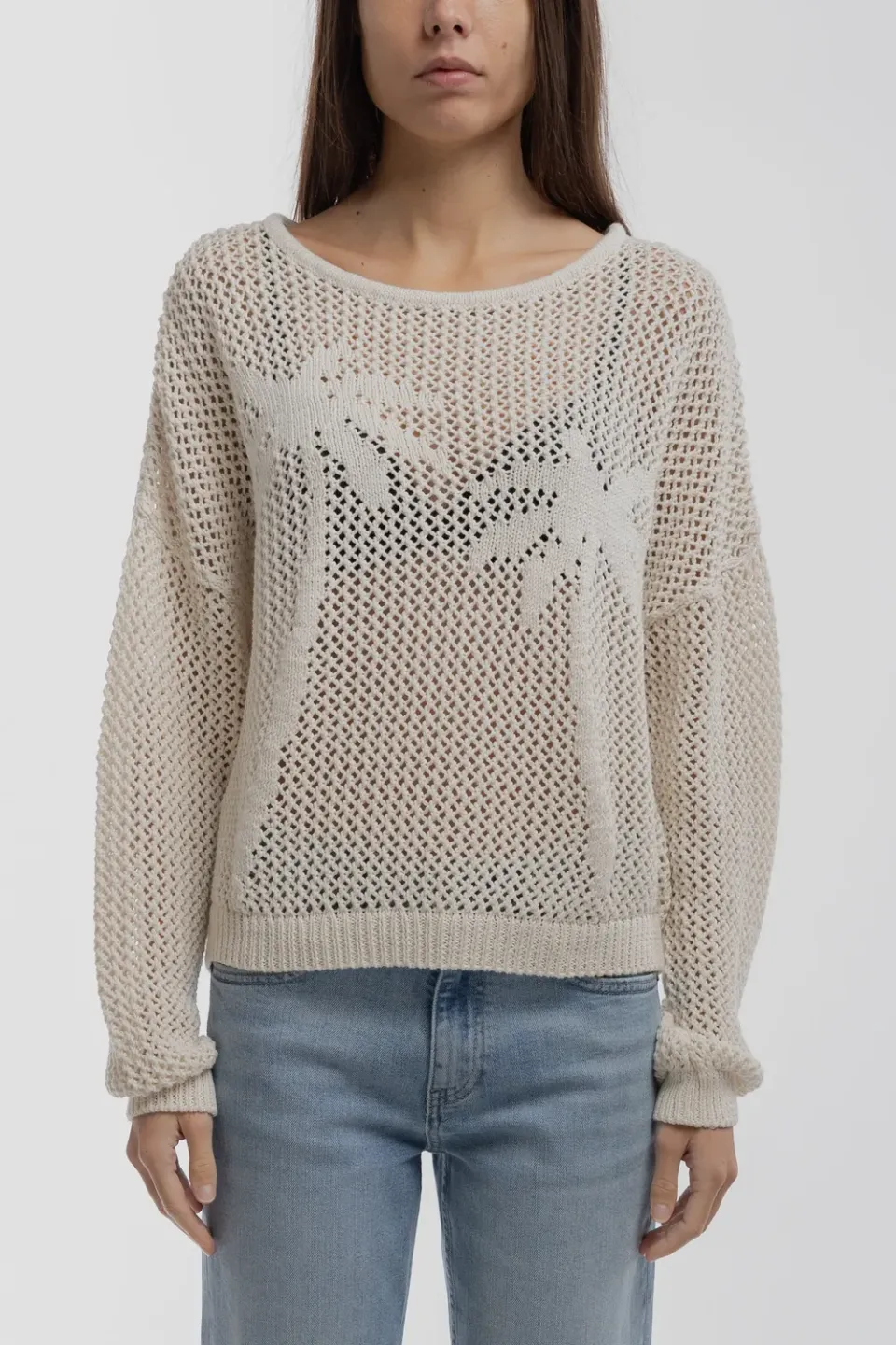 Teddy Smith P-Lilo Middle White pull traforato donna