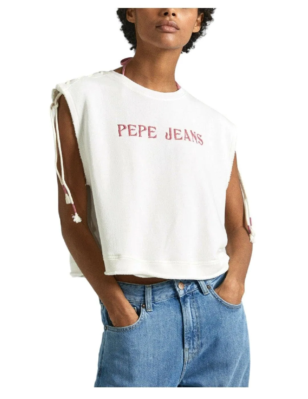 Pepe Jeans Kendall vestito donna blu corto scollo a V