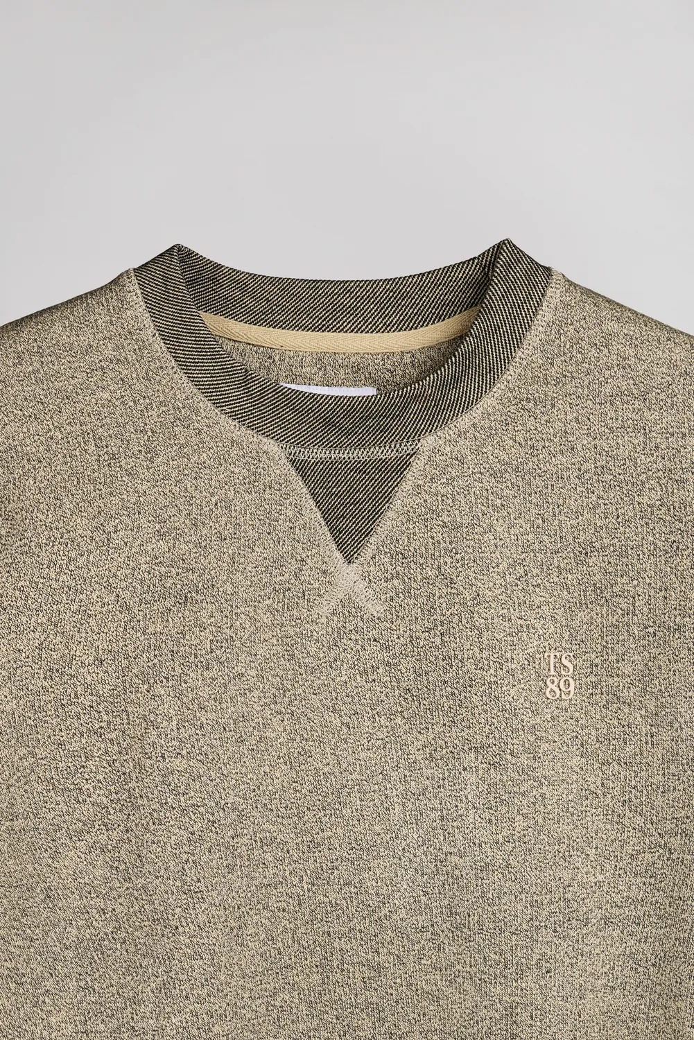 Teddy Smith S-Yanis RC felpa uomo loose beige chiné girocollo