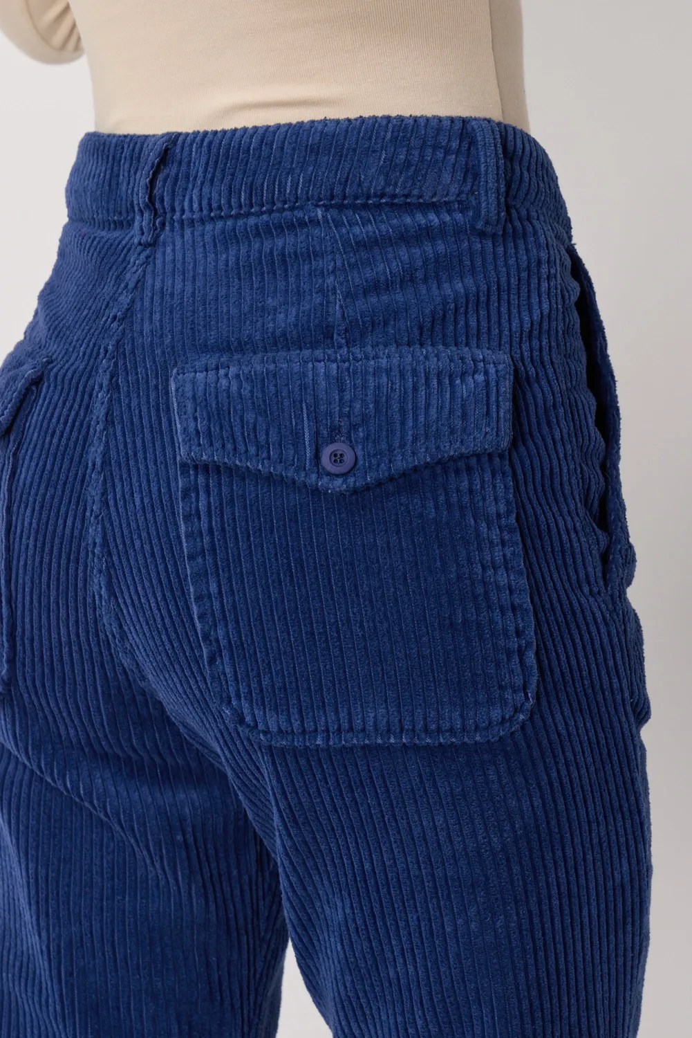 acquaverde Paltrow Long pantaloni velluto poseidon