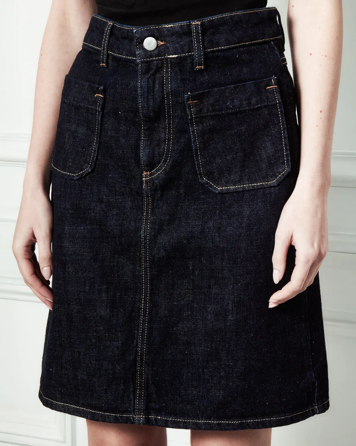 acquaverde Davis gonna Brut Lavé midi denim