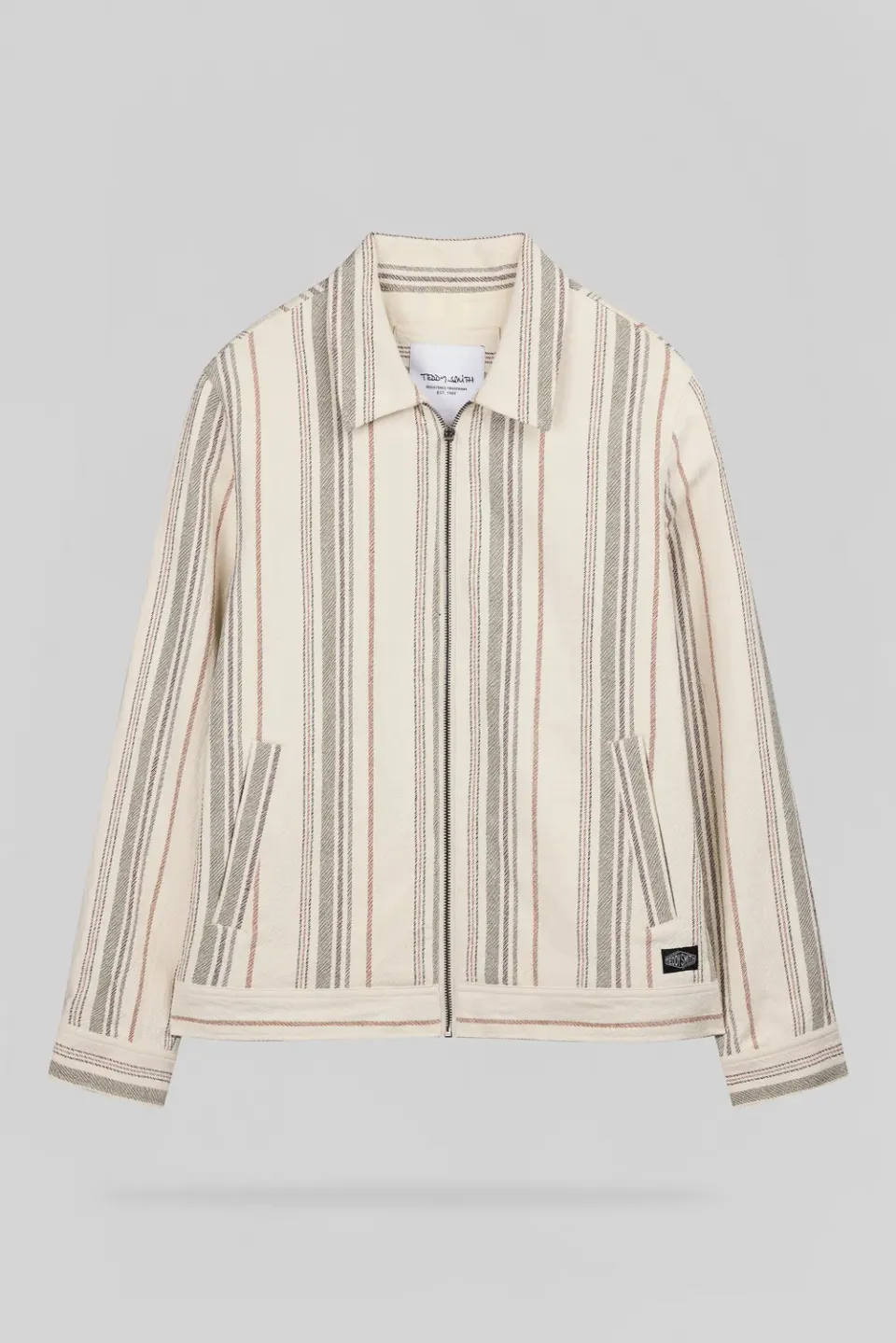 Teddy Smith B-Sheldon giacca crema righe mezza stagione