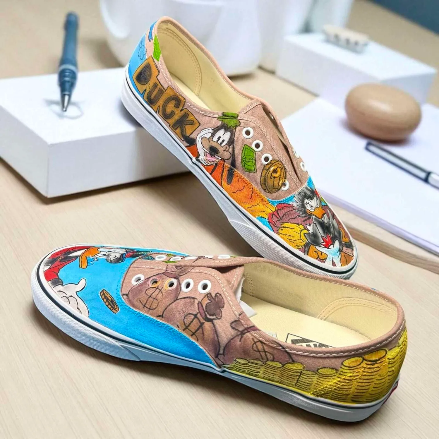 Never Say Never Slip-On Zio Paperone scarpe dipinte a mano