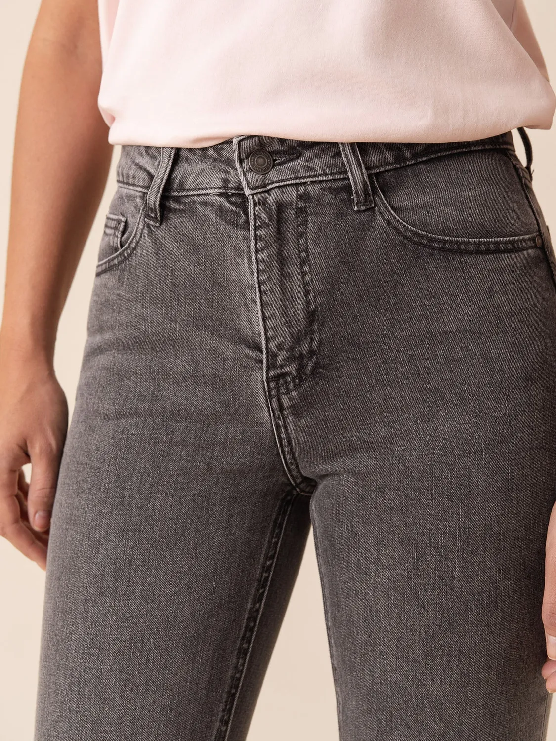 Oraije Maryline jeans straight grigio chiaro