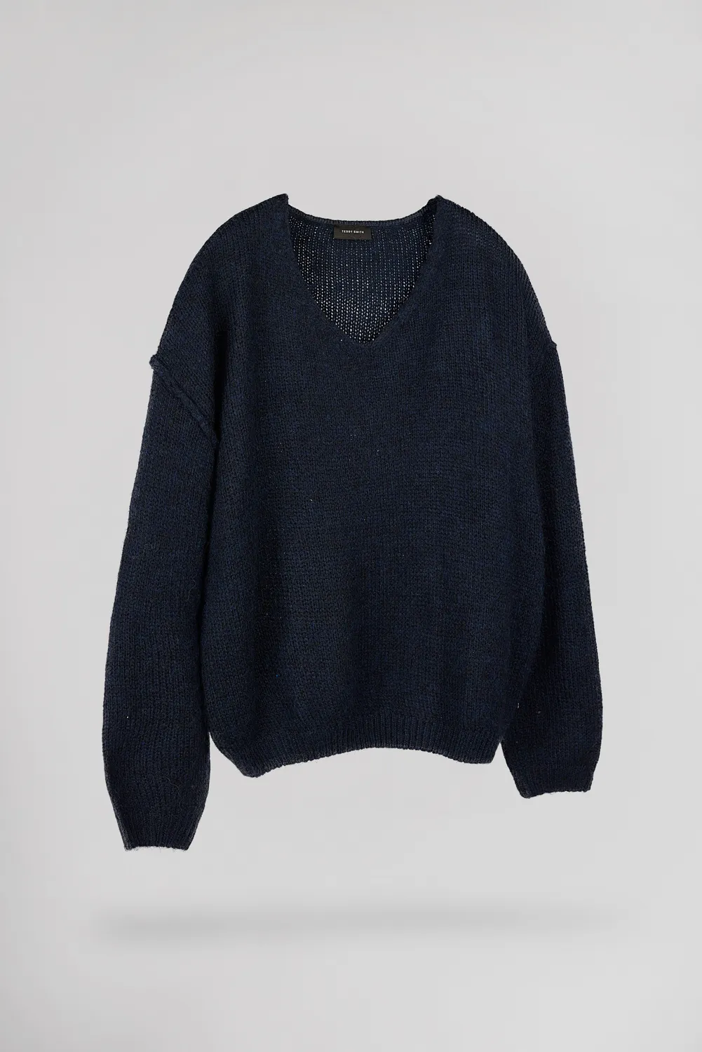 Teddy Smith P-Maggie maglione donna navy scollo a V lana