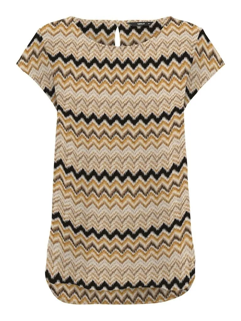 Only Onlnova Life Vis S/S Top AOP t-shirt gialla