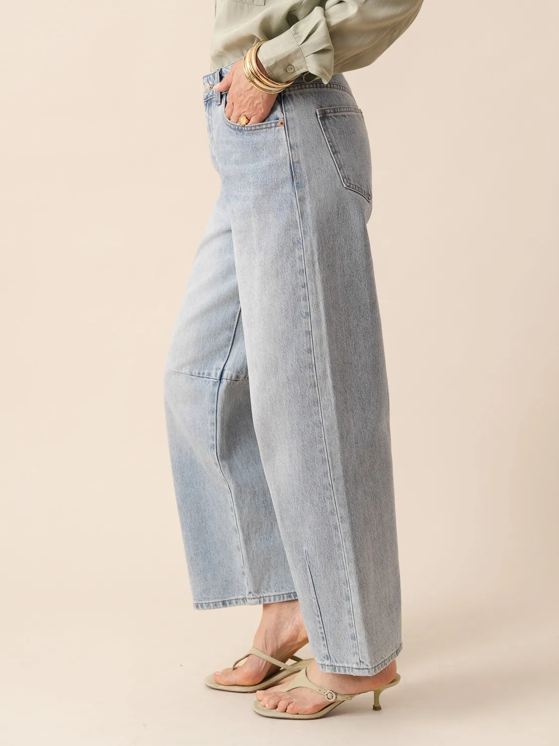 Oraije Brook jeans barrel azzurro chiaro