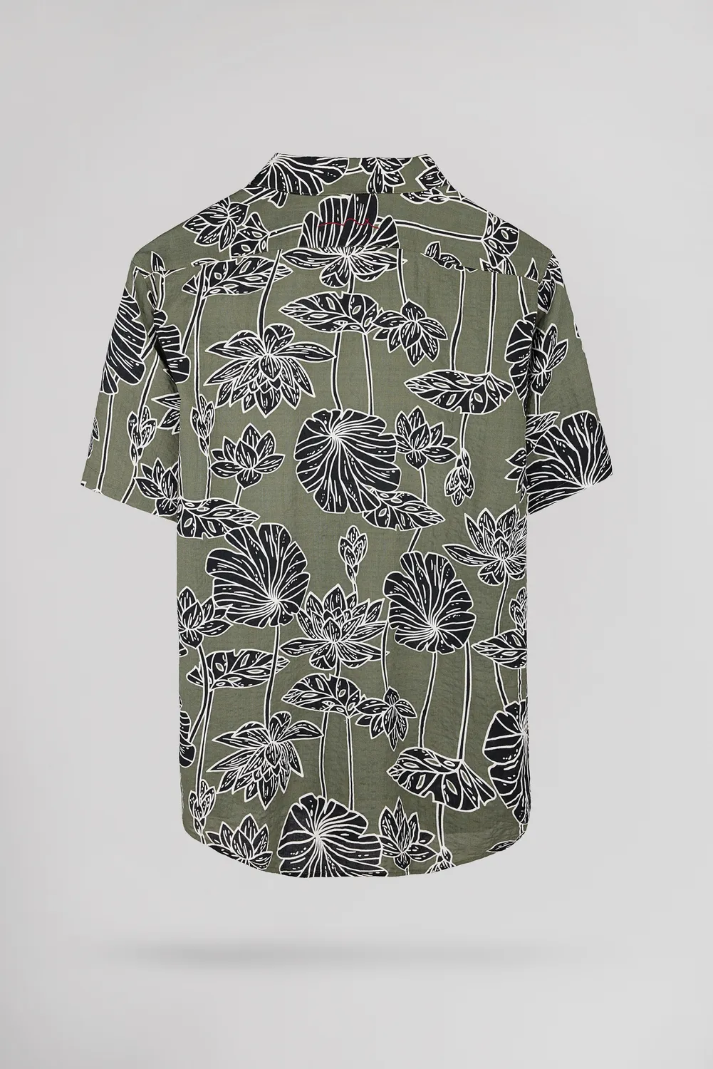 Teddy Smith C-Dixon Camicia Uomo Kaki Fiori Viscosa