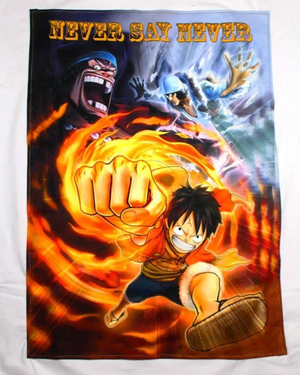 Never Say Never One Piece Luffy t-shirt tessuto custom