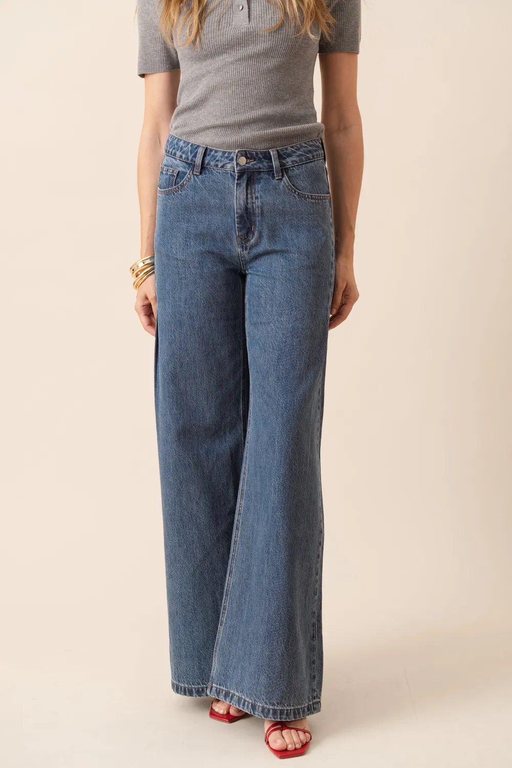 Oraije Ana jeans palazzo blu stone
