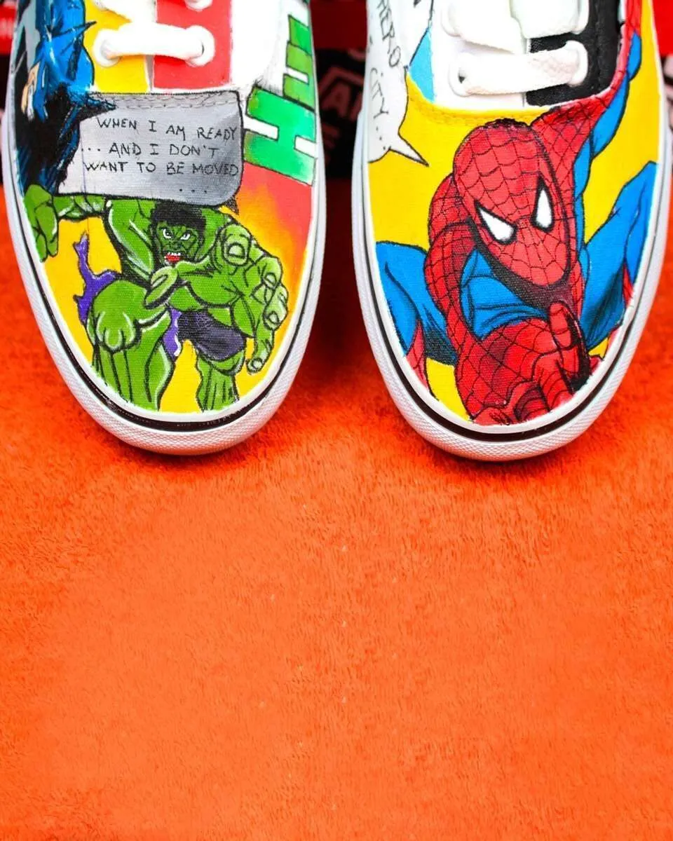 Vans Slip-On Fumetti e Vignette scarpe dipinte a mano