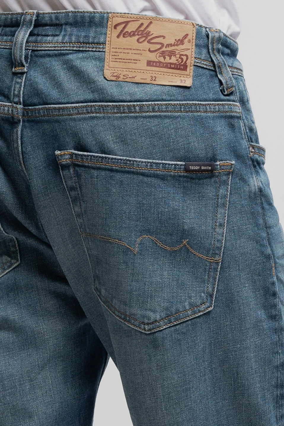 Teddy Smith Reg L32 Jeans Uomo dritti grigio blu