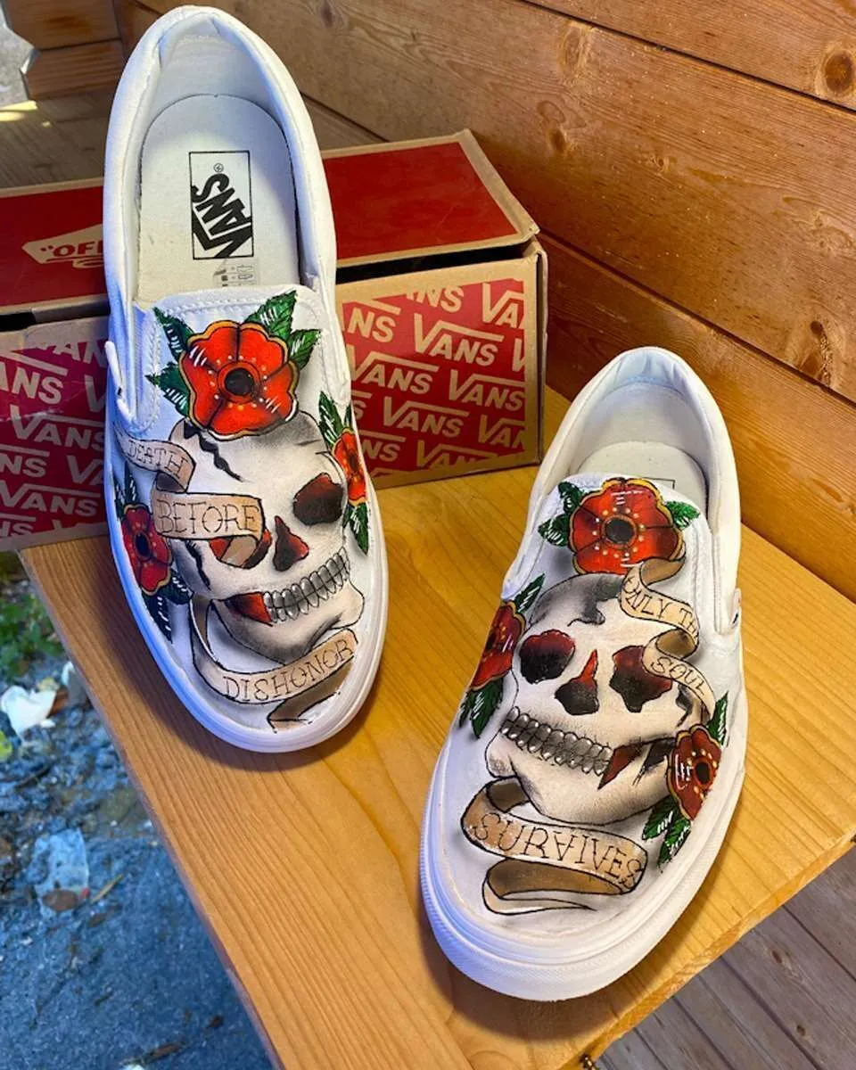 Vans Slip-On Teschi Old School scarpe personalizzate