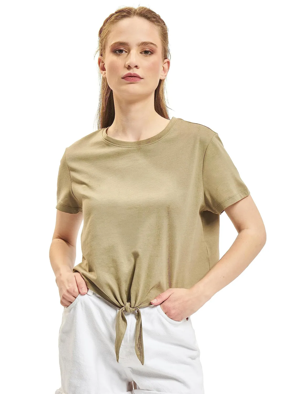 ONLY ONLMAY Knot Top T-shirt con nodo frontale jersey