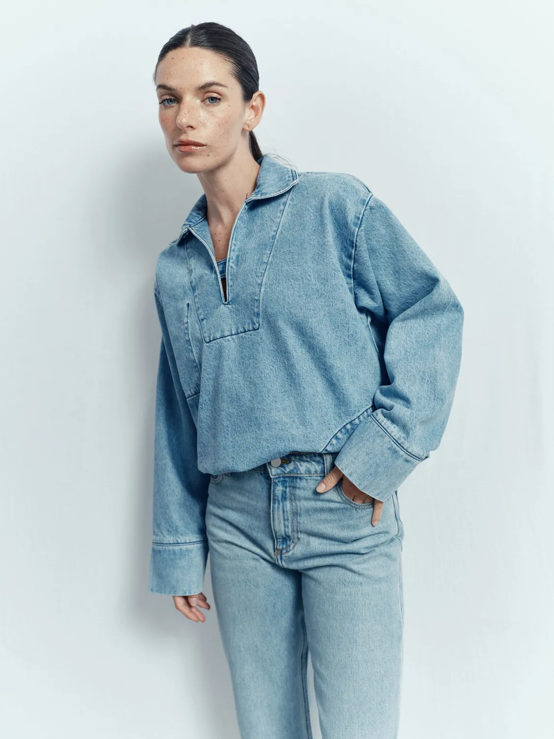 acquaverde Anouck jeans vita alta dirty bleach