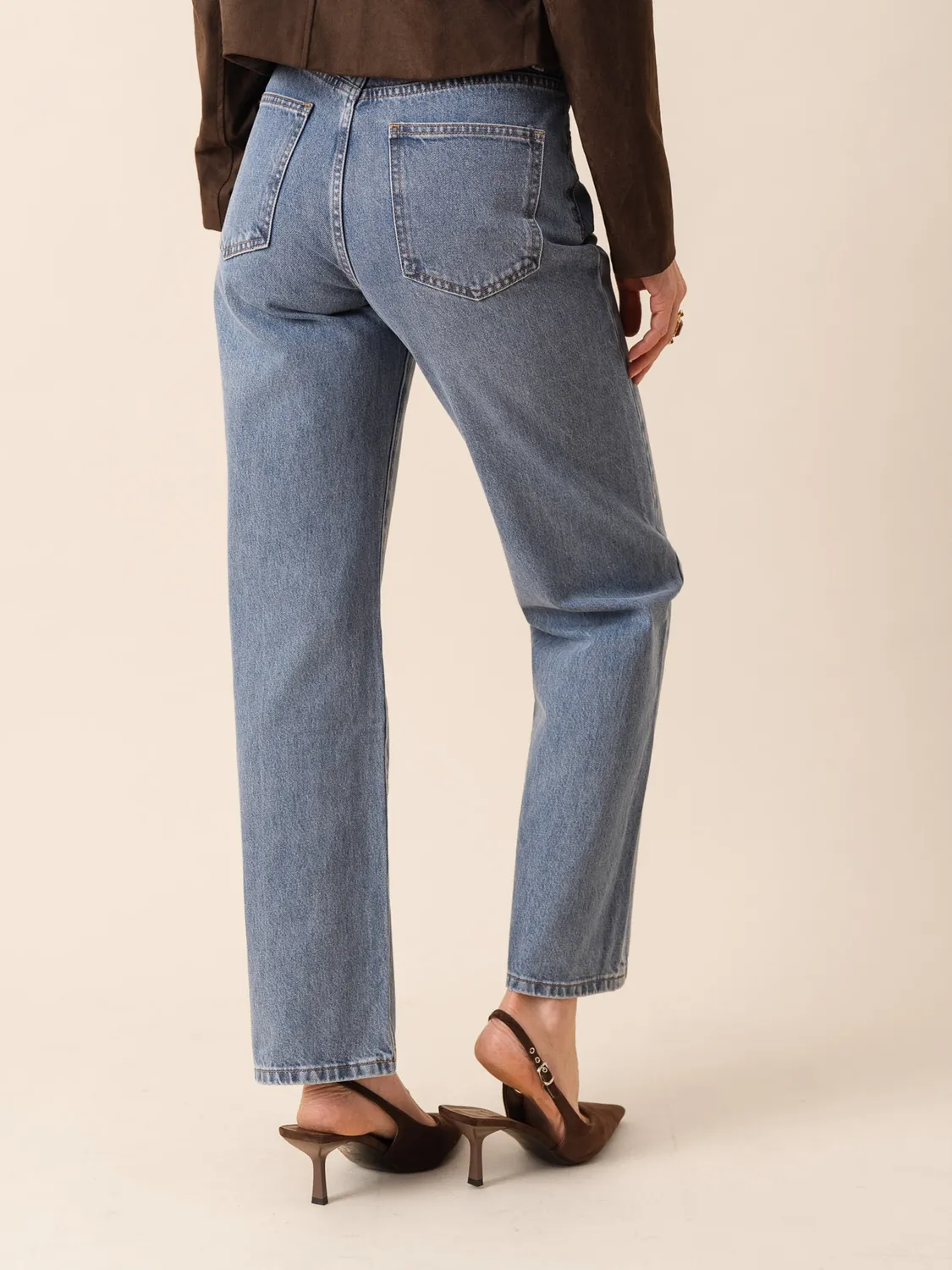 Oraije Alix jeans straight azzurro cielo bottoni