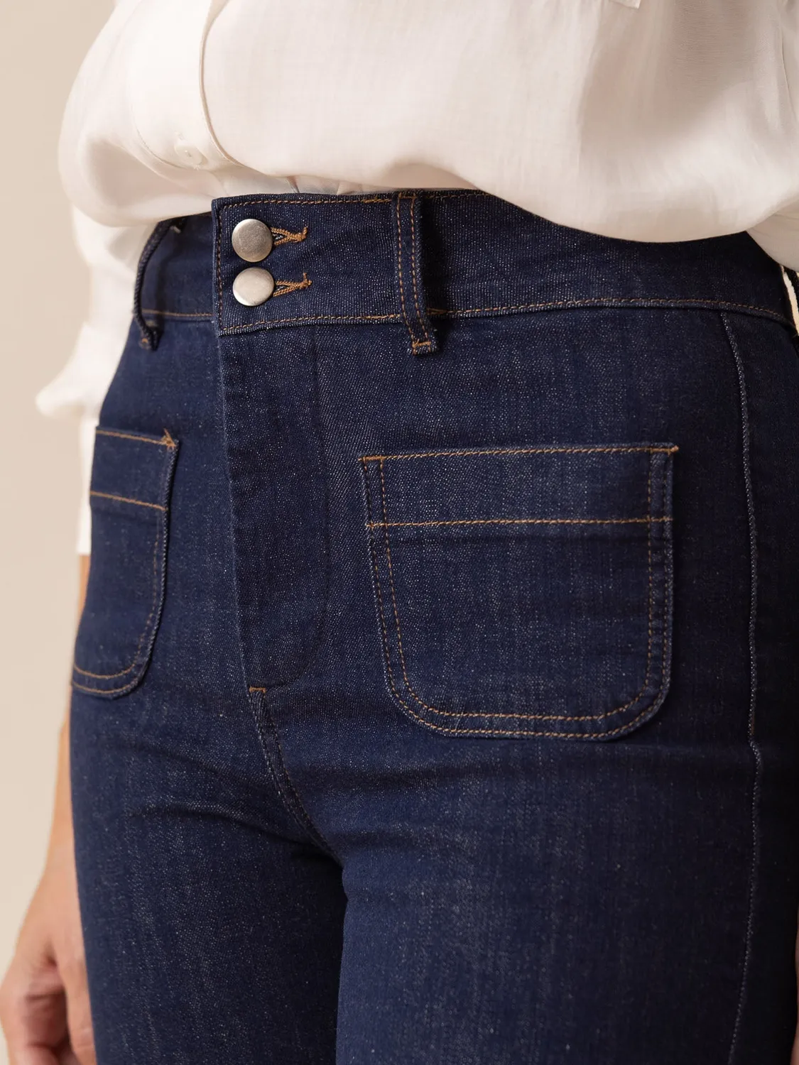 Oraije Elena jeans flare grezzo