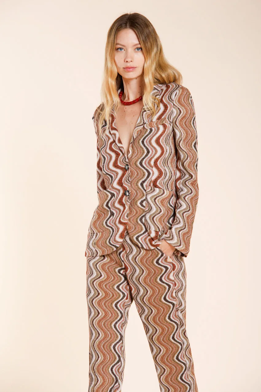 Mason's Helena giacca donna beige onda lurex