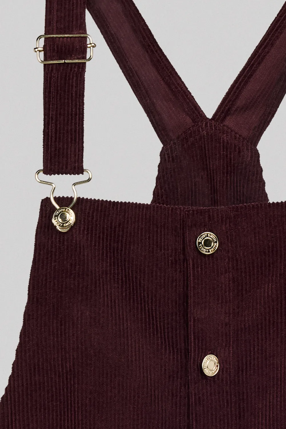 Teddy Smith R-Rollie Bordeaux abito salopette donna velluto
