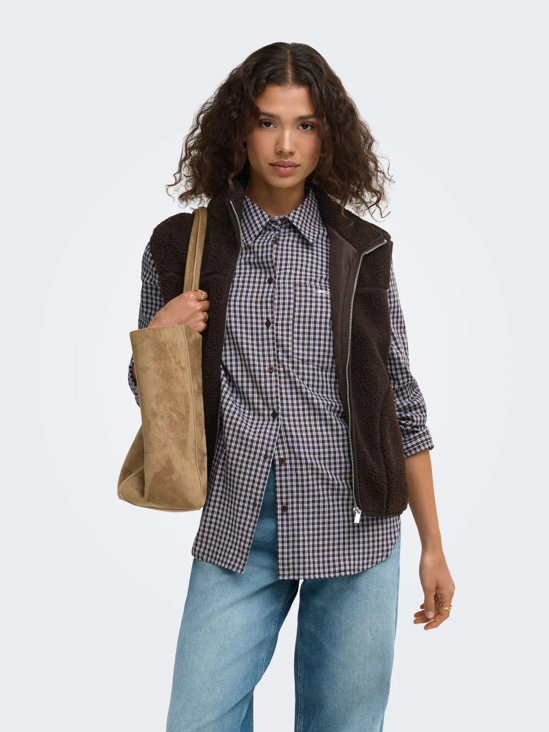 ONLY Onlsurani camicia a quadri donna Blu Marine