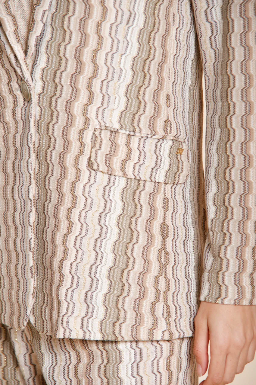 Mason's Irene blazer donna beige jersey a righe