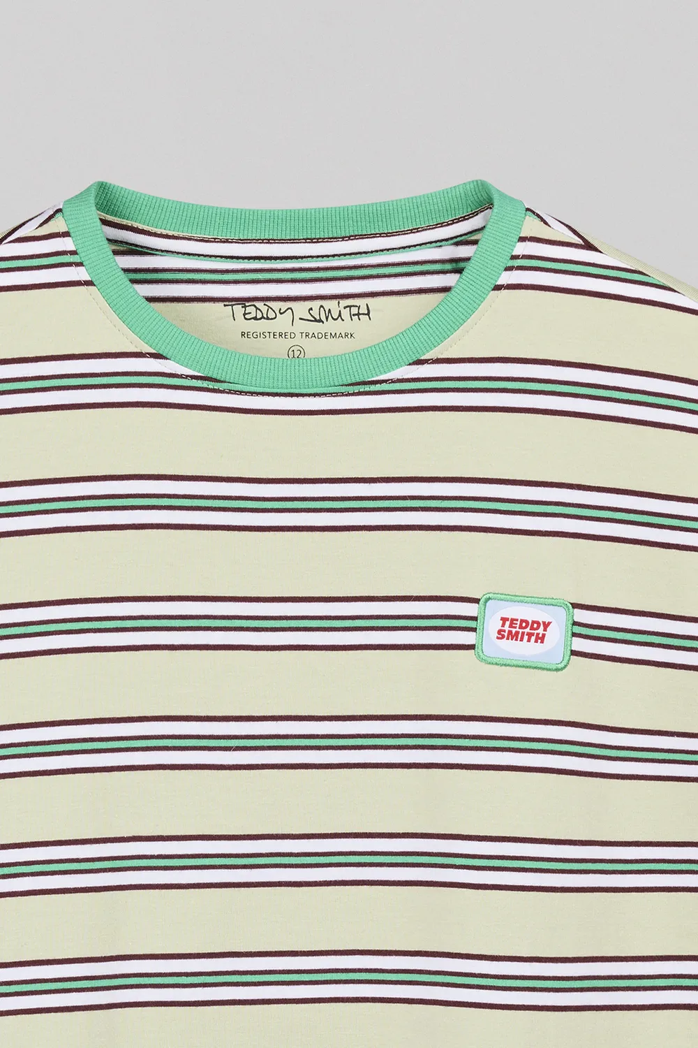 Teddy Smith T-Stripy JR t-shirt ragazzo righe verde nacre