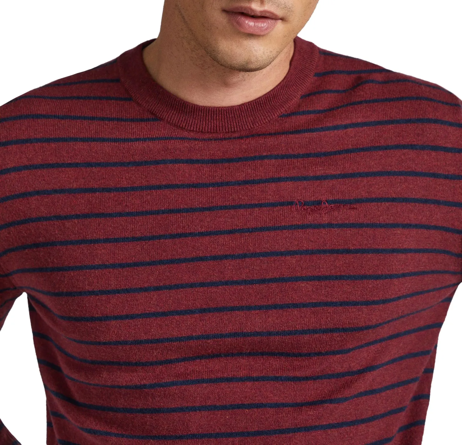 Pepe Jeans Andre Stripes maglia uomo grigio maniche lunghe