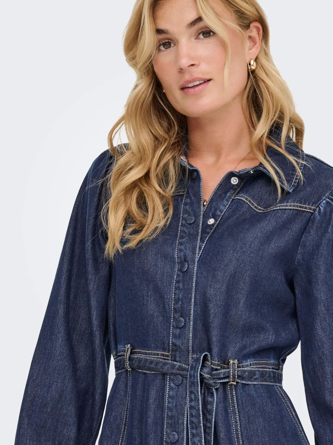 ONLY Onljulie vestito midi donna M denim blu scuro